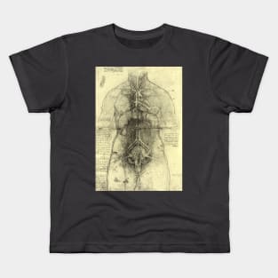 Human Anatomy Female Torso by Leonardo da Vinci Kids T-Shirt